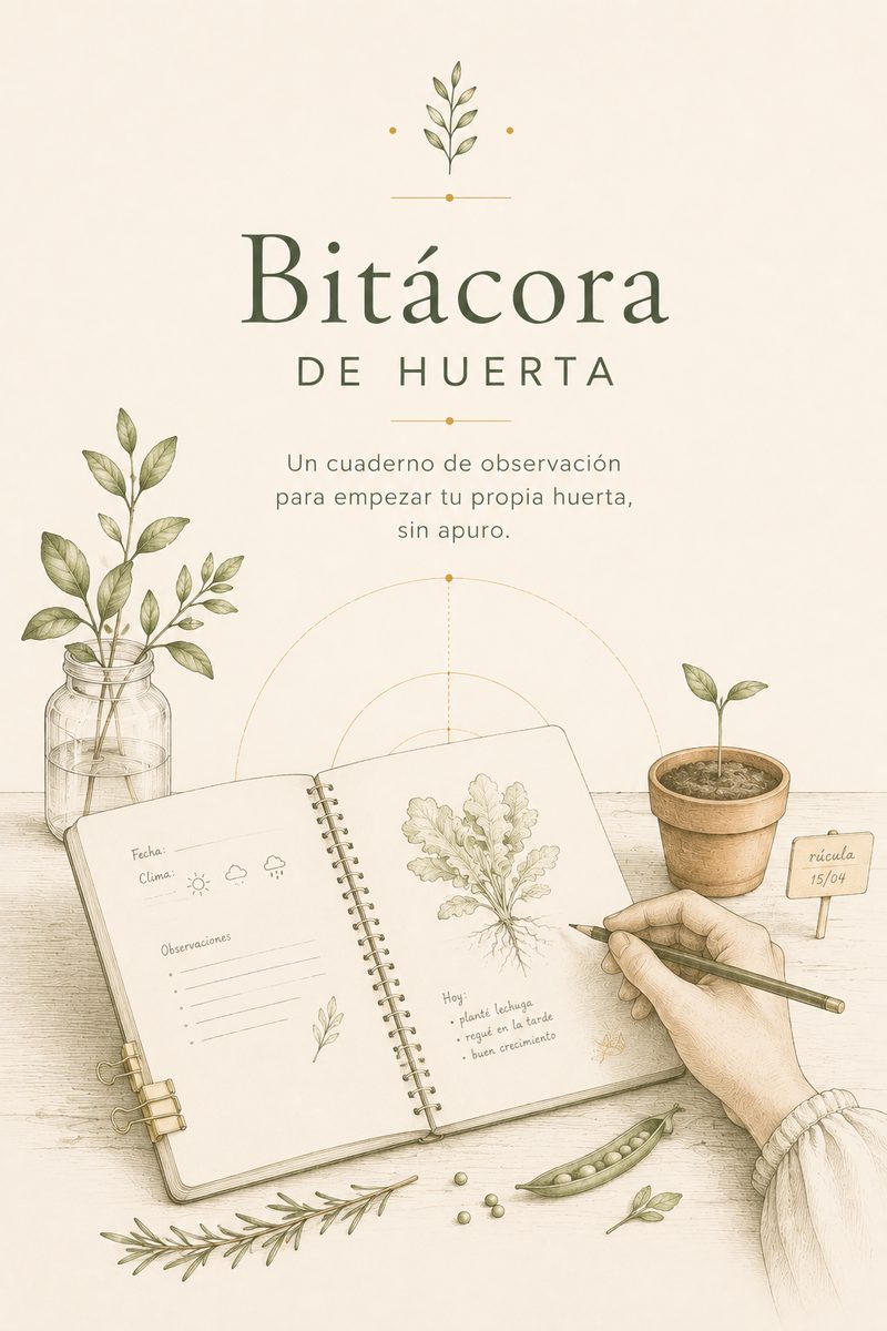 Bitácora de huerta — un cuaderno de observación para empezar tu propia huerta