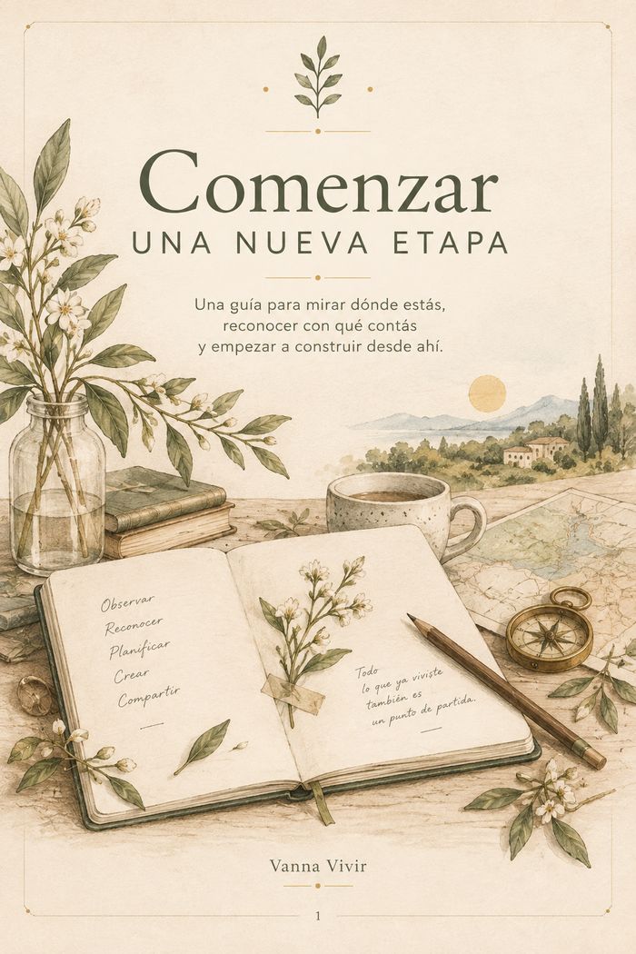 Portada de la guía gratuita Comenzar una nueva etapa, de Vanna Vivir