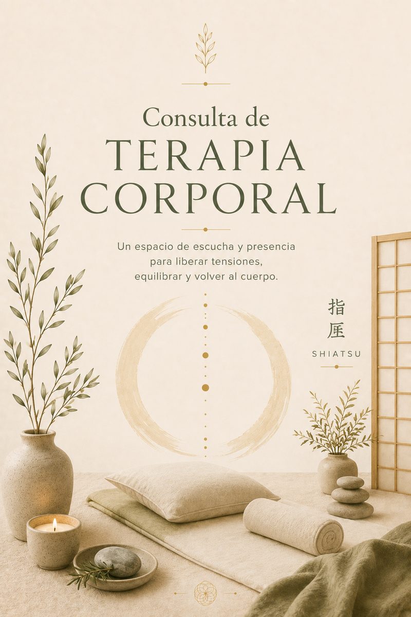 Consulta de terapia corporal — acompañamiento corporal para recuperar bienestar, equilibrio y presencia