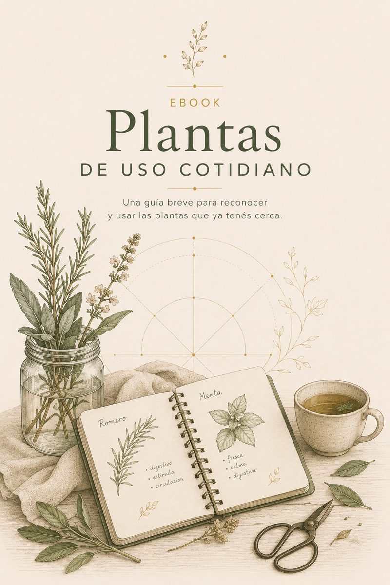 Ebook Plantas de uso cotidiano — una guía breve para reconocer y usar las plantas que ya tenés cerca